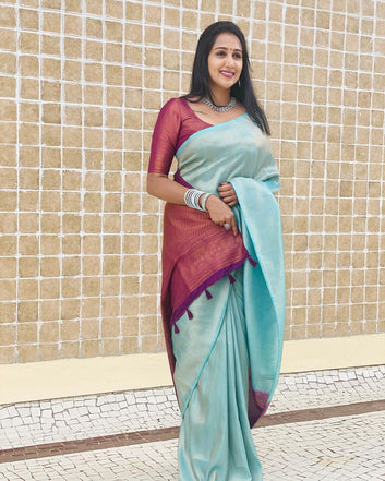 FIROZI & MAGETA PURE SOFT SILK SAREE WITH ATTRACTIVE BLOUSE PIECE
