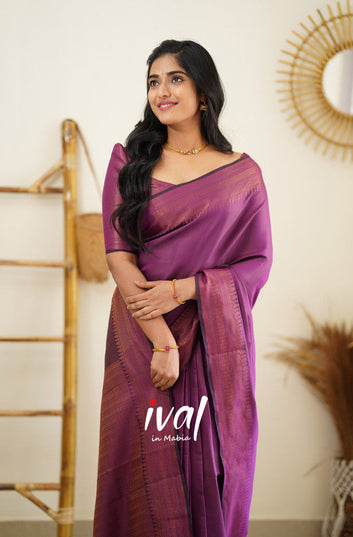 MAGENTA PURE SOFT SEMI SILK SAREE WITH MOIETY BLOUSE PIECE