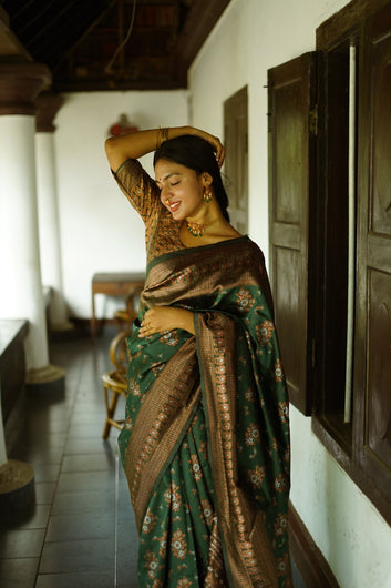 Copy of NAVY BLUE & MAGENTA COMBINATION PURE SOFT SEMI SILK SAREE WITH ATTRACTIVE BLOUSE PIECE