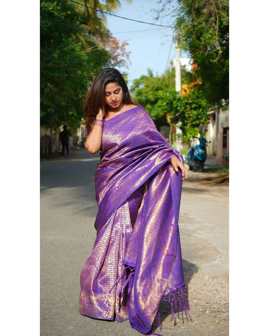 BLUE PURE SOFT SILK SAREE WITH LOVELY BLOUSE PIECE