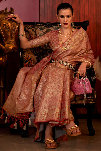 Sophisticated Maroon Soft Banarasi Silk Saree With Extraordinary Blouse Piece