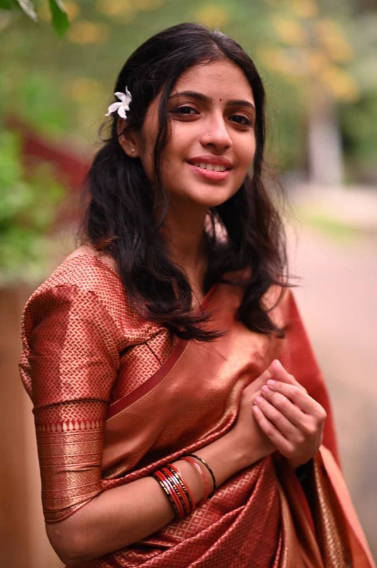 MAROON PURE SOFT KOTA SILK SAREE WITH LOVELY BLOUSE PIECE
