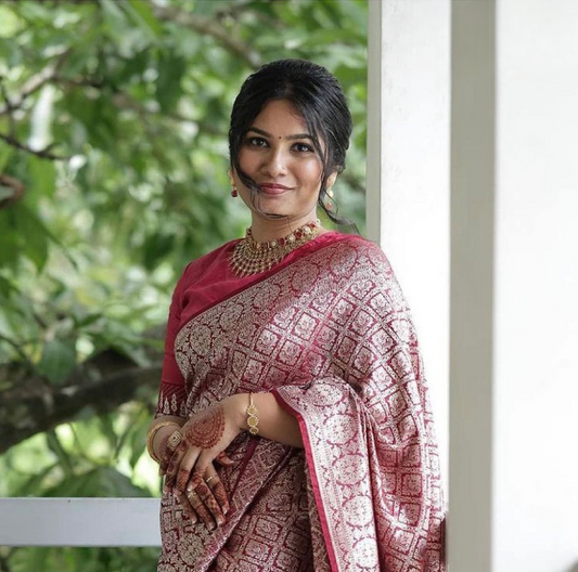 Seraglio Wine Soft Silk Saree With Murmurous Blouse Piece