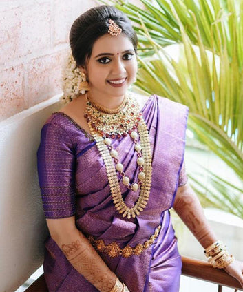 Sophisticated Purple Soft Silk Saree With Amazing Blouse Piece