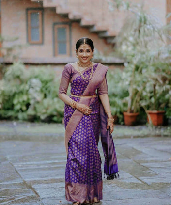 Scrumptious Royal Blue Soft Silk Saree With Woebegone Blouse Piece