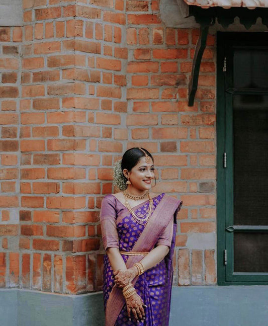 Scrumptious Royal Blue Soft Silk Saree With Woebegone Blouse Piece