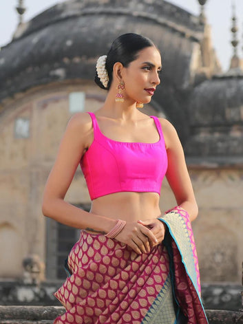 Mellifluous Dark Pink Soft Silk Saree With Seraglio Blouse Piece