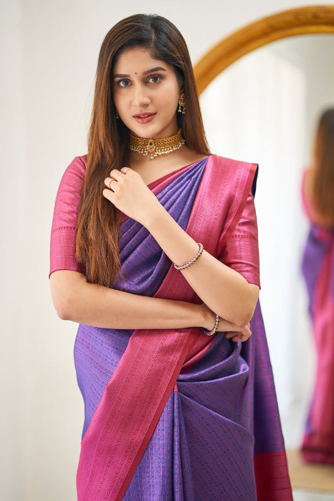 Fantabulous Blue Soft Silk Saree With Devastating Blouse Piece