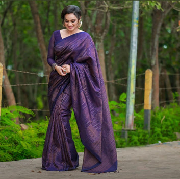 Magnetic Royal Blue Soft Silk Saree With Improbable Blouse Piece