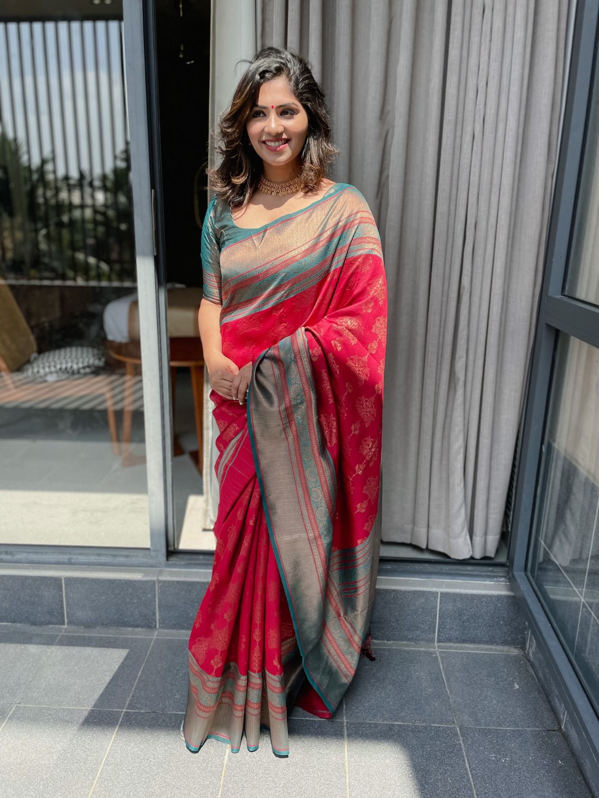 Incredible Maroon Soft Banarasi Silk Saree With Glorious Blouse Piece