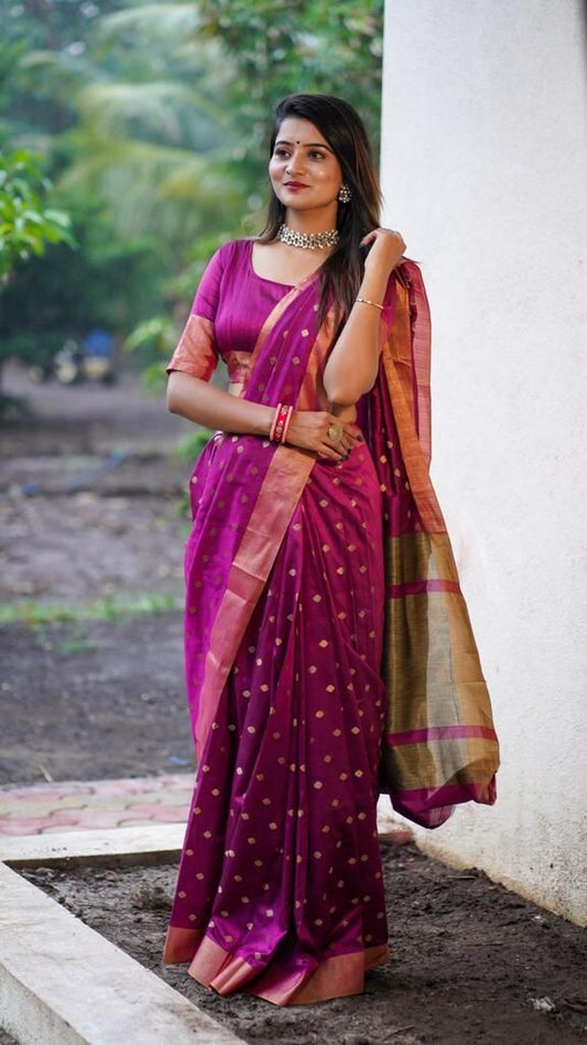 Mellifluous Purple Soft Silk Saree With Exquisite Blouse Piece